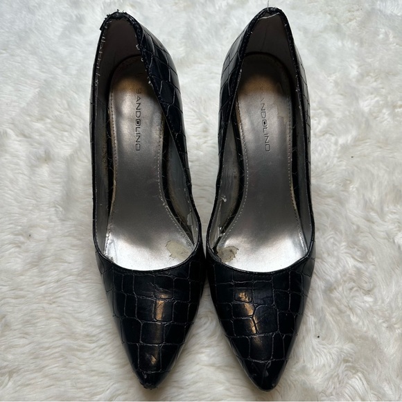 Bandolino Black Heels Pointed Toe Glossy Finish Black Size 9 - Picture 1 of 16